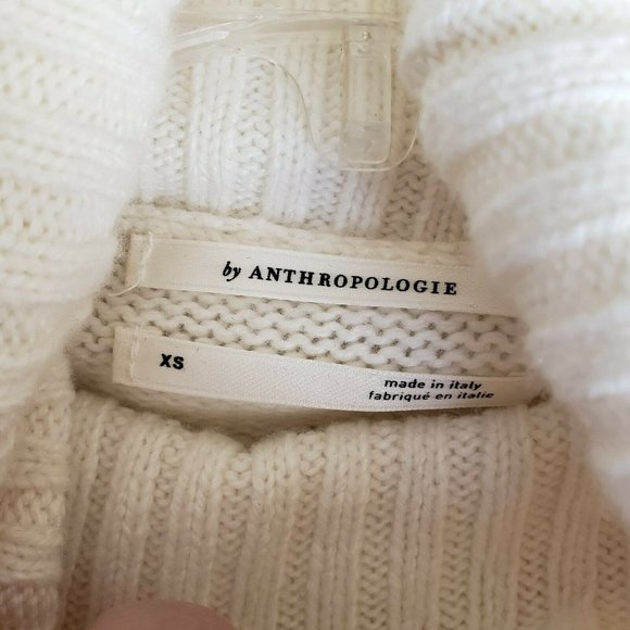 NWT by Anthropologie Short Sleeve Sweater Turtleneck Cream White Soft Size XS - Picture 5 of 11